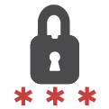 Ein Schloss steht für ein sicheres Passwort und geschützte Daten