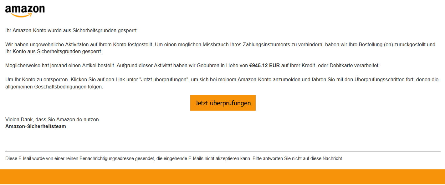 25.03.20 Amazon Ihre Bestellung wird zurückgestellt, Unerwarteter Anmeldeversuch.png