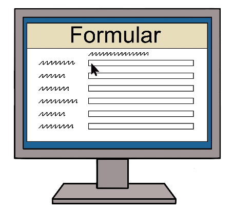 Ein Formular auf einem Computer