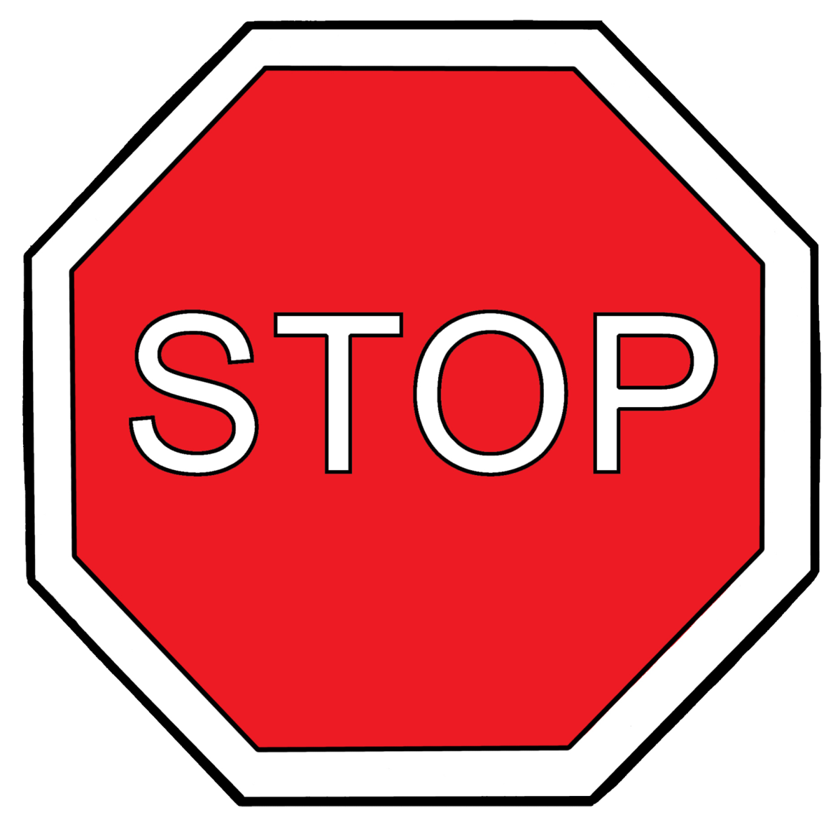 Grafik: Zeichnung eines Stoppschildes