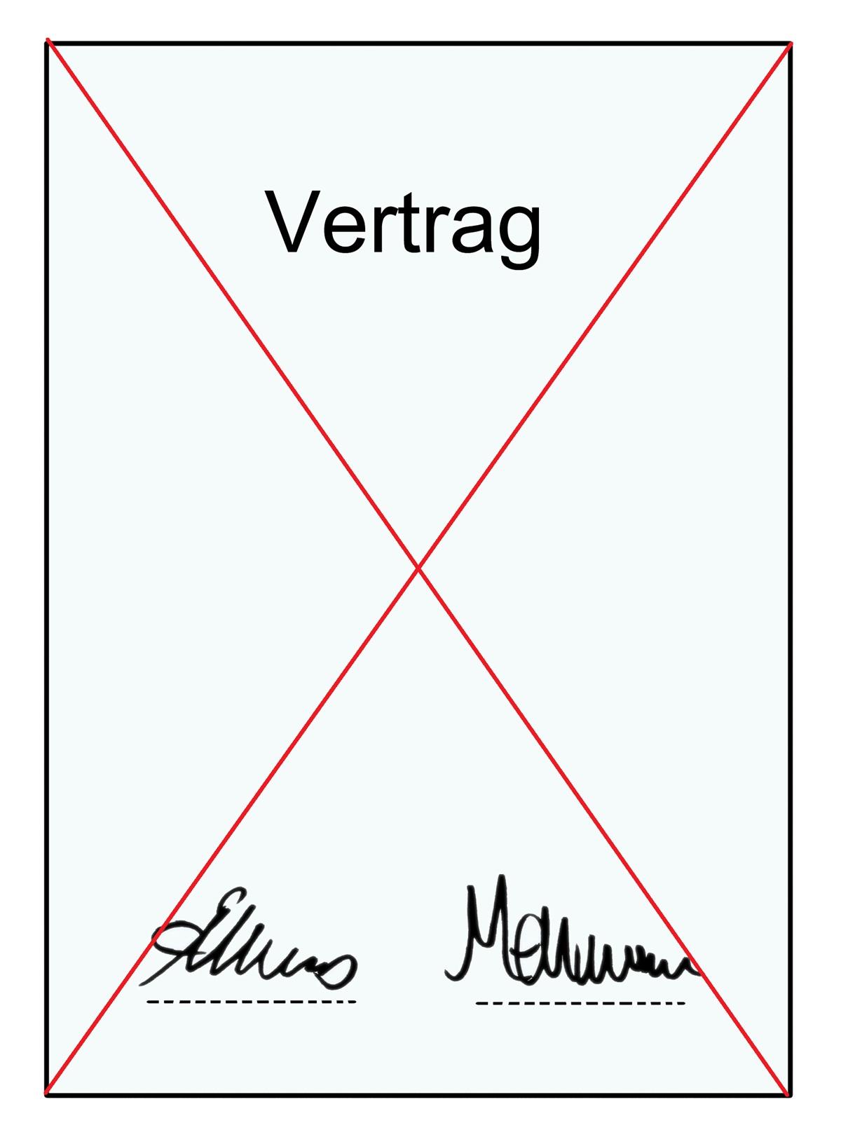 Vertrag Dokument durchgestrichen