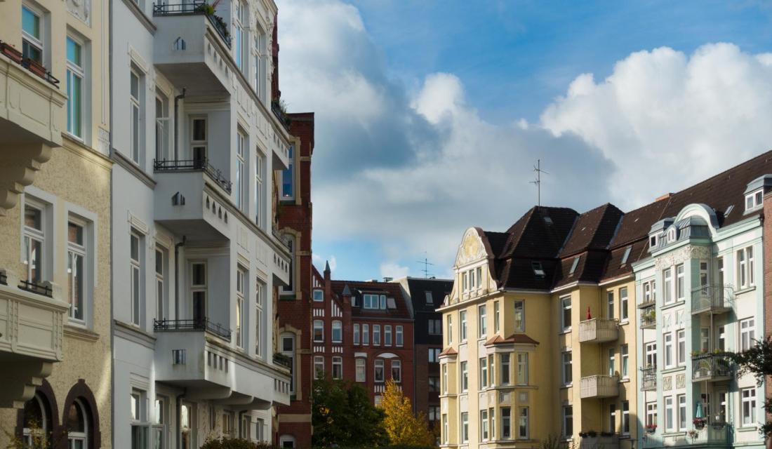 Mietshäuser mit Fernwärmeversorgung im schleswig-holsteinischen Kiel.