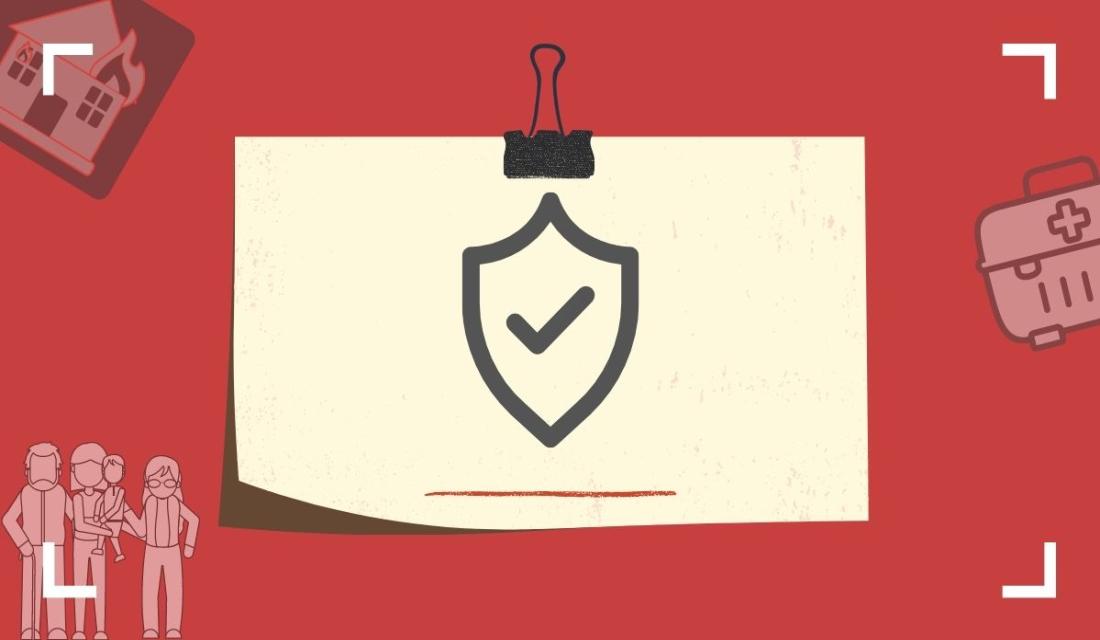 Illustration mit Schutzschild