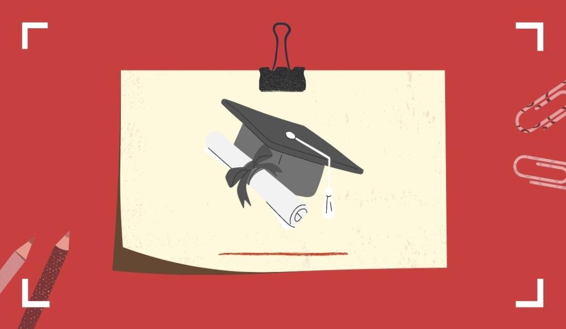 Illustration mit Doktorhut