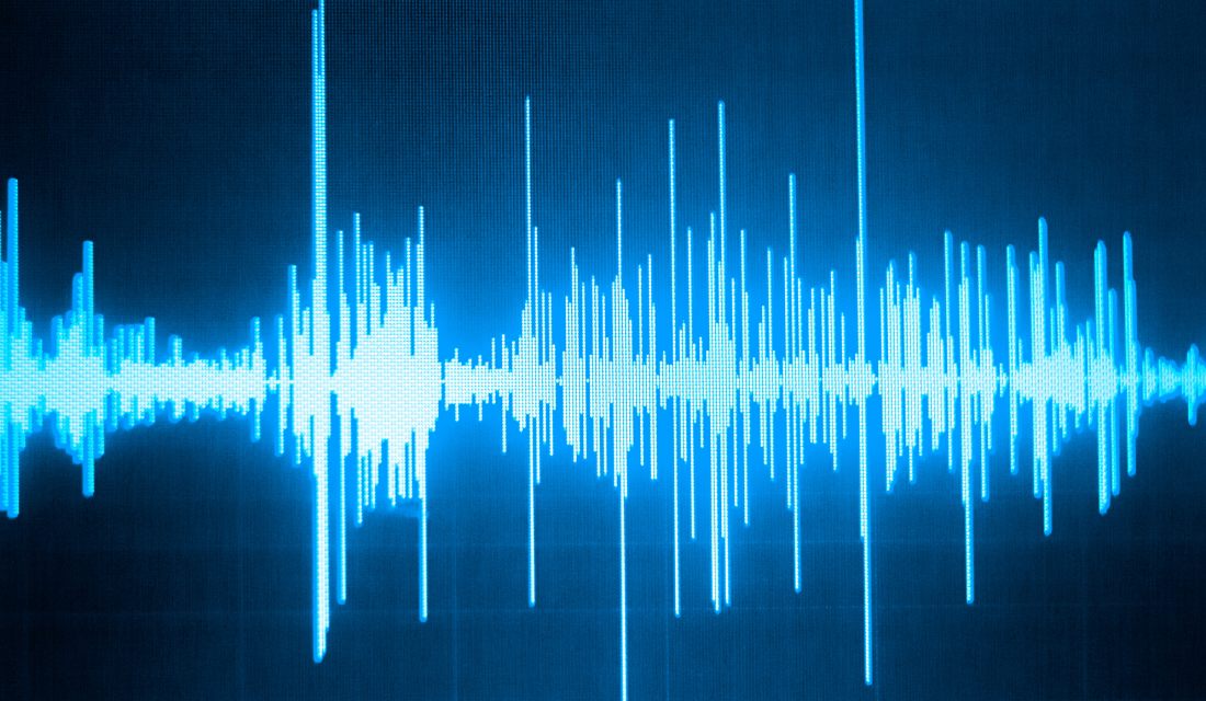 Audiowellen auf einem Bildschirm