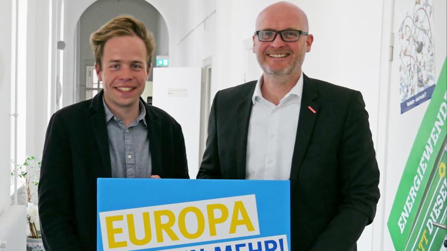 Grünen-Europakandidat Rasmus Andresen und VZSH-Vorstand Stefan Bock