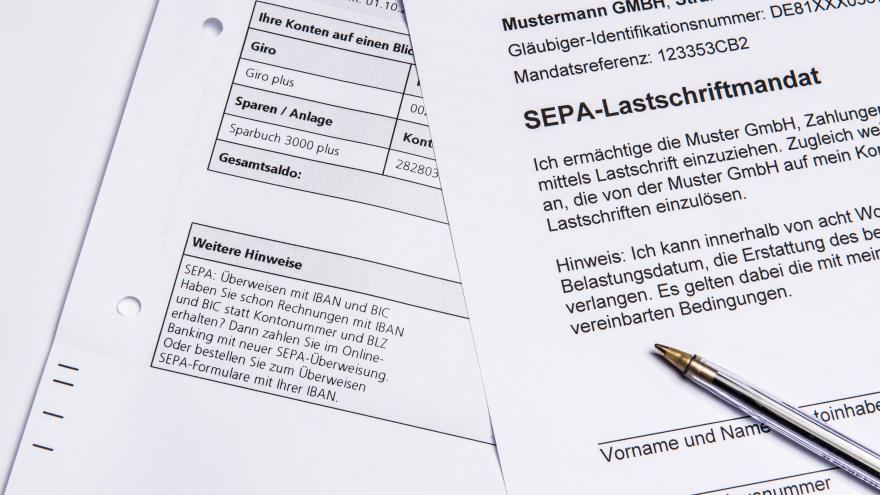 Dokument zur Erteilung eines SEPA-Lastschriftmandats