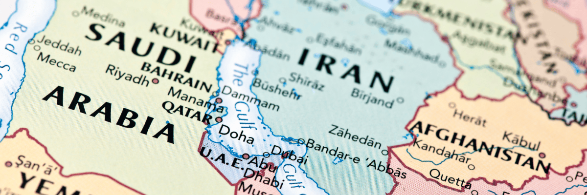 Landkarte mit Fokus auf die Straße von Hormus