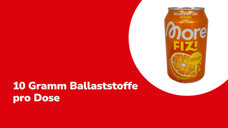 10 Gramm Ballaststoffe in einer Dose MoreFizi