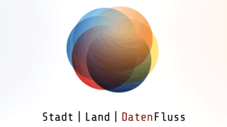Mehrere sich überlagernde bunte Kreise als Logo der App "Stadt | Land | Datenfluss"