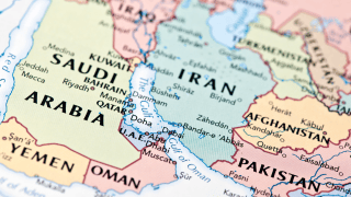 Landkarte mit Fokus auf die Straße von Hormus